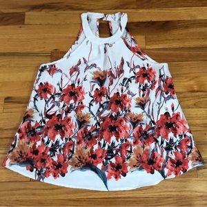 Pretty Floral High Neck Top - Medium
